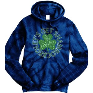 Distressed Let's Get Shamrocked Irish St Patrick Tie Dye Hoodie