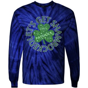 Distressed Let's Get Shamrocked Irish St Patrick Tie-Dye Long Sleeve Shirt