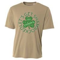 Distressed Let's Get Shamrocked Irish St Patrick Cooling Performance Crew T-Shirt