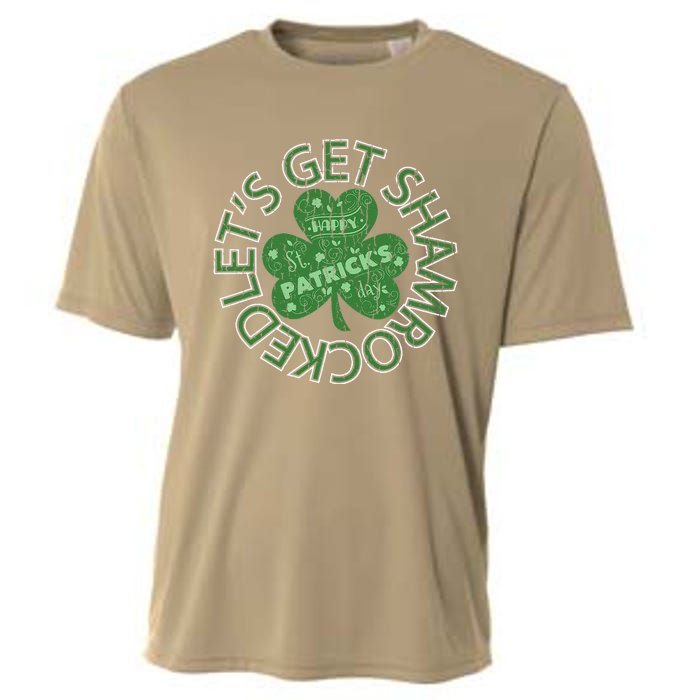 Distressed Let's Get Shamrocked Irish St Patrick Cooling Performance Crew T-Shirt