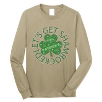 Distressed Let's Get Shamrocked Irish St Patrick Long Sleeve Shirt