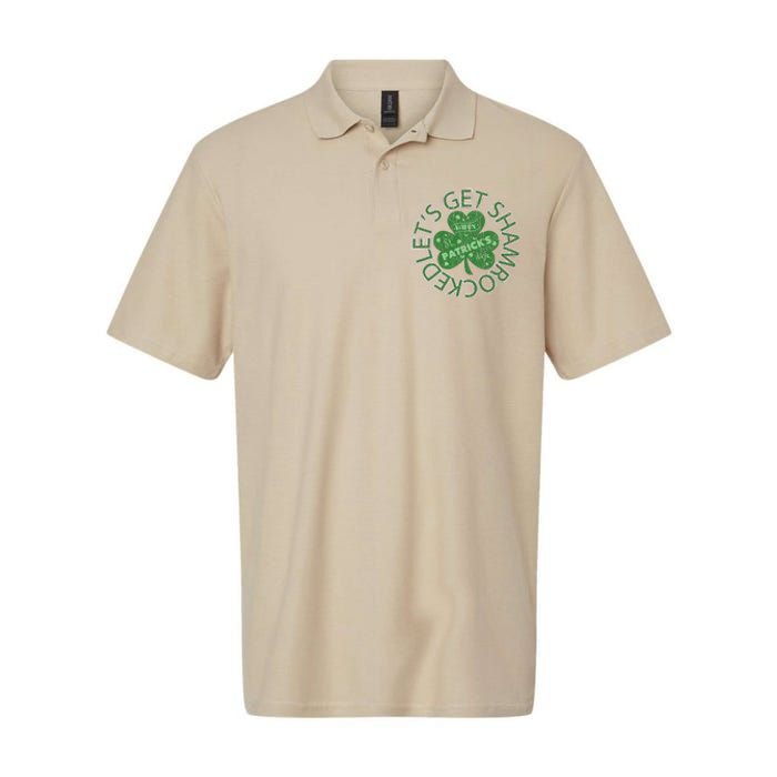 Distressed Let's Get Shamrocked Irish St Patrick Softstyle Adult Sport Polo