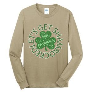 Distressed Let's Get Shamrocked Irish St Patrick Tall Long Sleeve T-Shirt