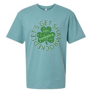 Distressed Let's Get Shamrocked Irish St Patrick Sueded Cloud Jersey T-Shirt