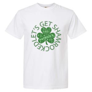 Distressed Let's Get Shamrocked Irish St Patrick Garment-Dyed Heavyweight T-Shirt