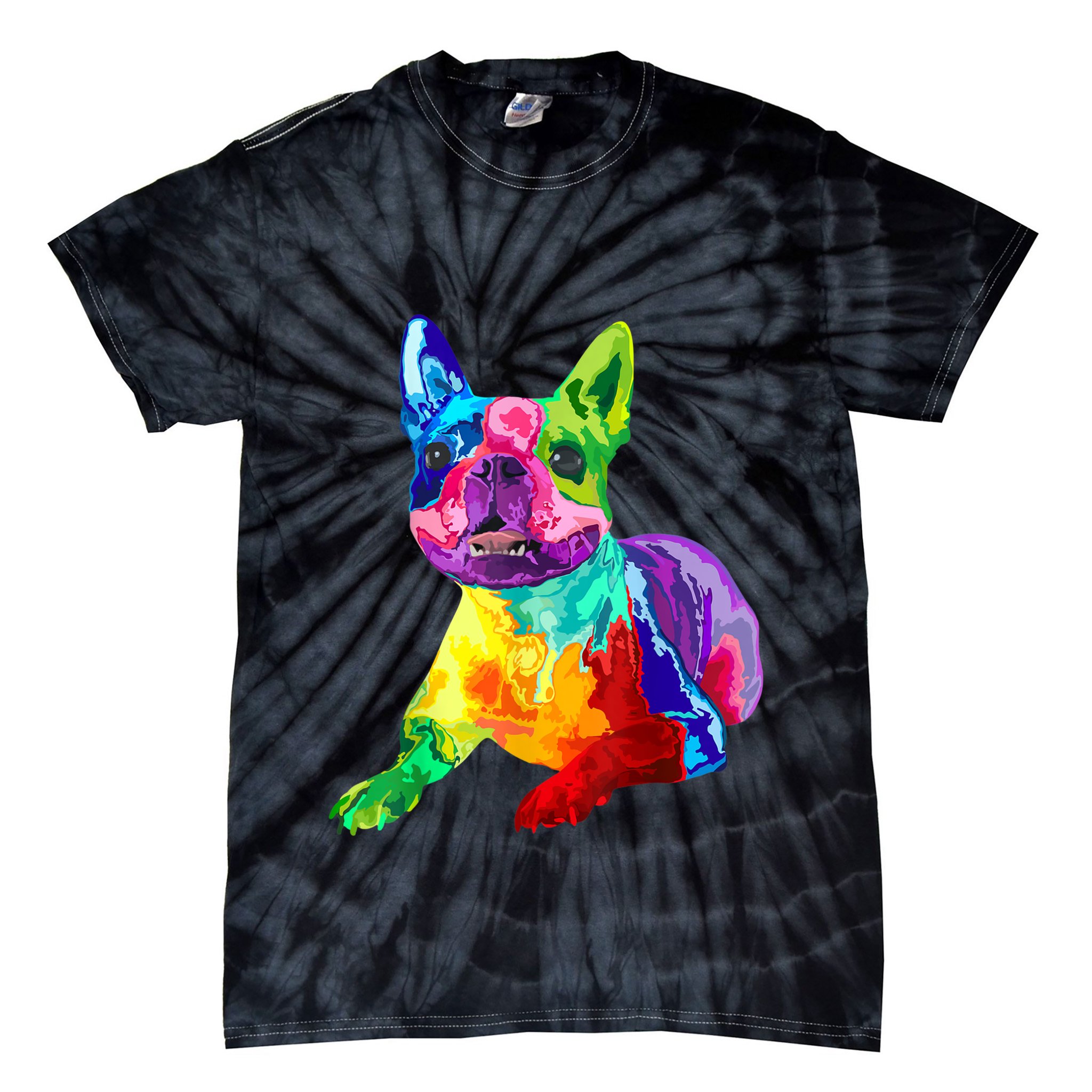 Dog Lover Gifts Boston Terrier Dog Colorful Boston Terrier Tie-Dye T-Shirt