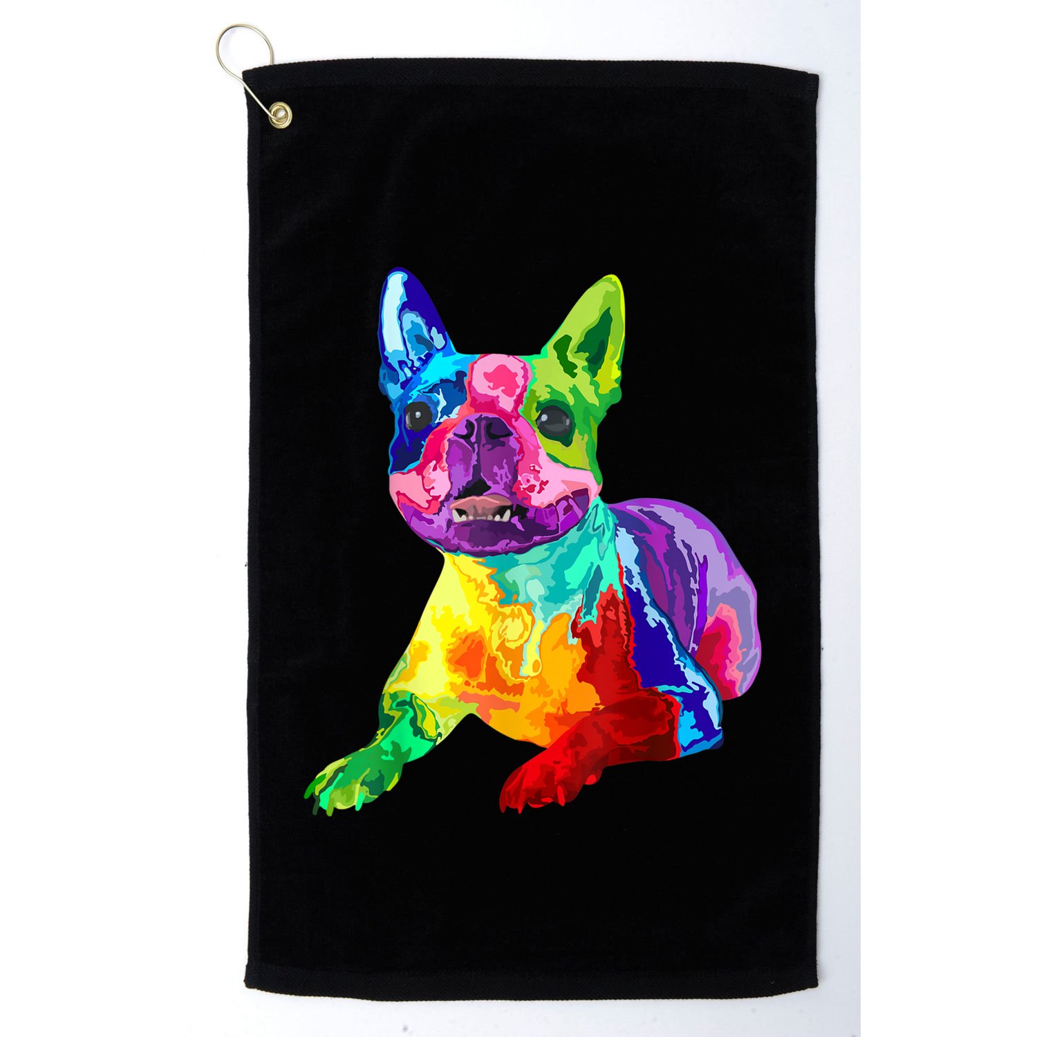 Dog Lover Gifts Boston Terrier Dog Colorful Boston Terrier Golf Towel