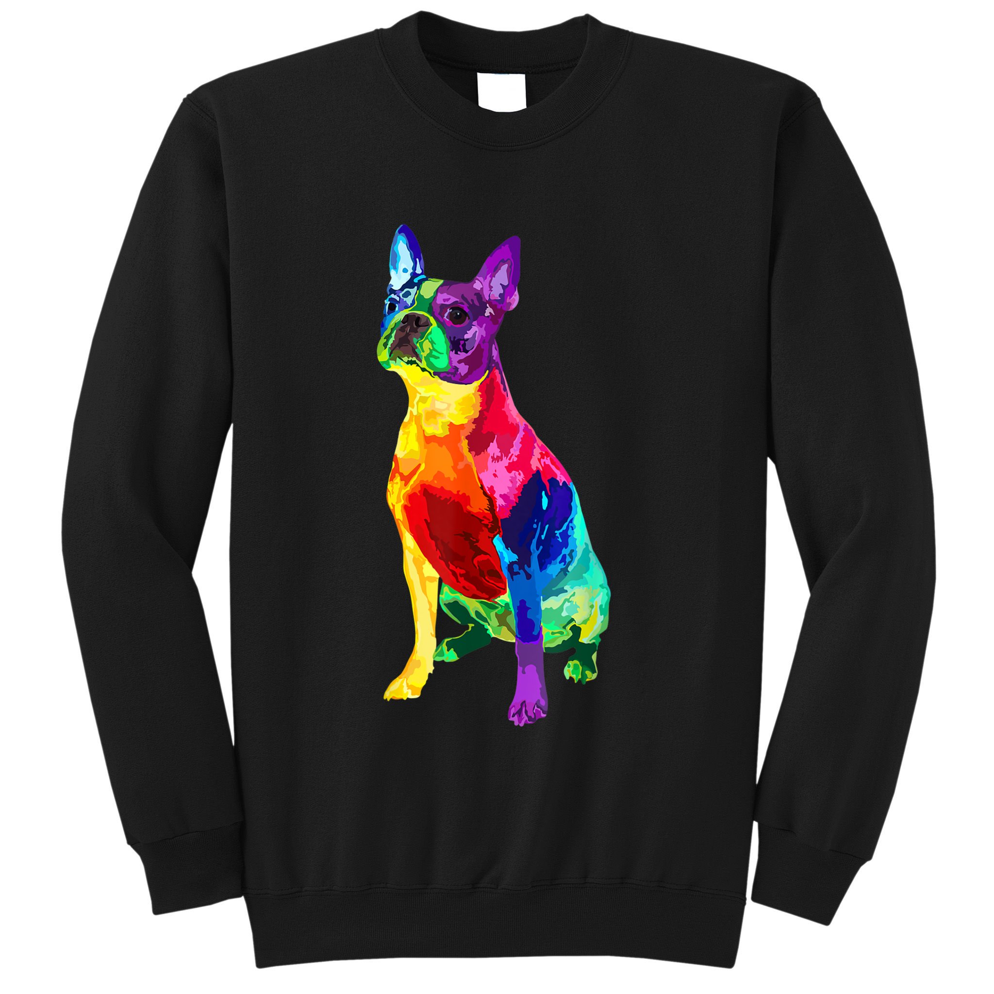 Dog Lover Gifts Boston Terrier Dog Colorful Boston Terrier Sweatshirt