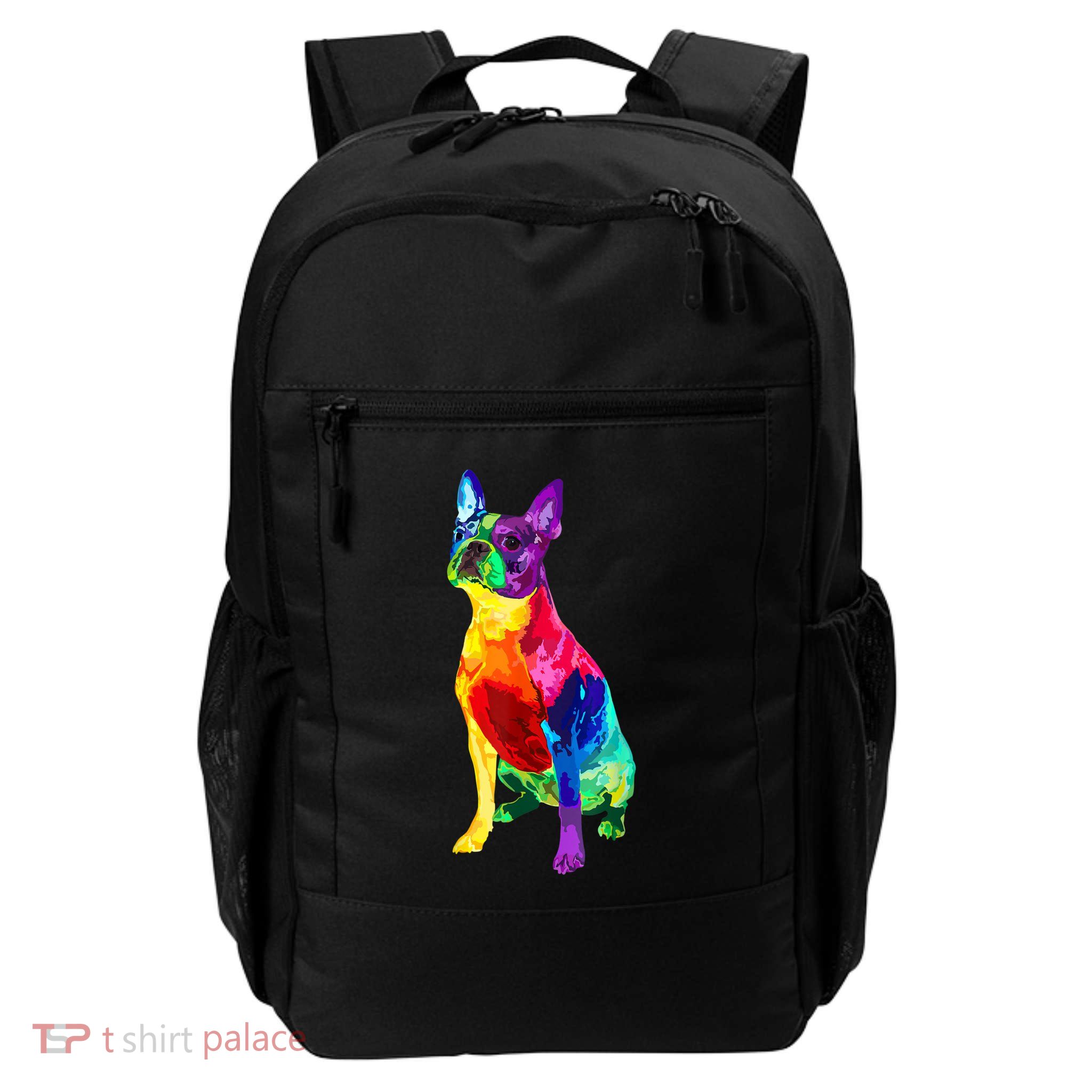 Dog Lover Gifts Boston Terrier Dog Colorful Boston Terrier Backpack