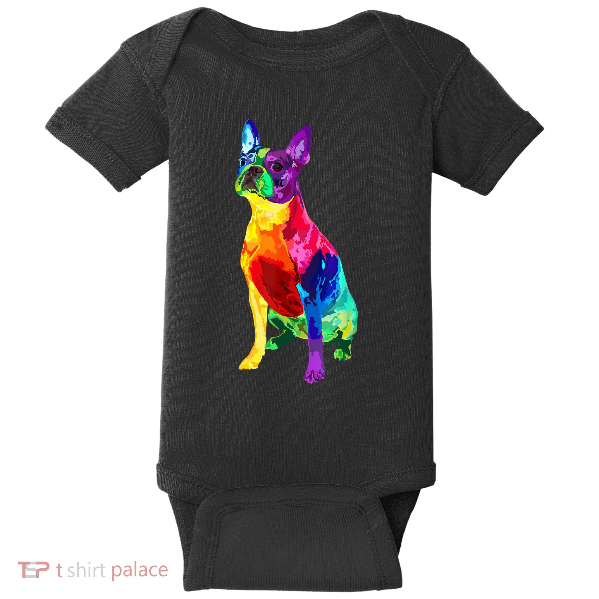 Dog Lover Gifts Boston Terrier Dog Colorful Boston Terrier Baby Bodysuit