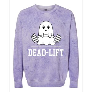 Dead Lift Ghost Halloween Cute Boo Gym Weights Gift Colorblast Crewneck Sweatshirt