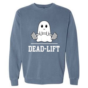 Dead Lift Ghost Halloween Cute Boo Gym Weights Gift Garment-Dyed Sweatshirt