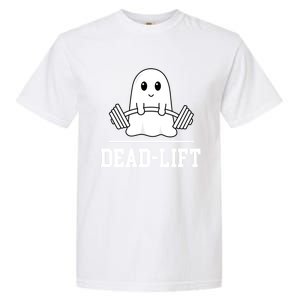 Dead Lift Ghost Halloween Cute Boo Gym Weights Gift Garment-Dyed Heavyweight T-Shirt