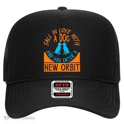 Dog Lover Graphic High Crown Mesh Back Trucker Hat