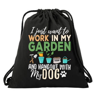 Dog Lover Gardener Garden Pet Gift Plants Drawstring Bag