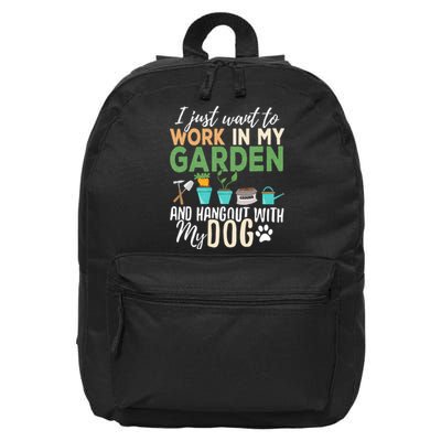 Dog Lover Gardener Garden Pet Gift Plants 16 in Basic Backpack