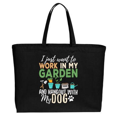 Dog Lover Gardener Garden Pet Gift Plants Cotton Canvas Jumbo Tote