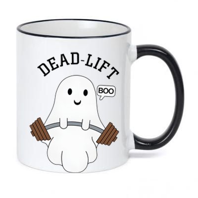 Dead Lift Ghost Halloween Funny Ghost Gym Gymer Cute 11oz Black Color Changing Mug