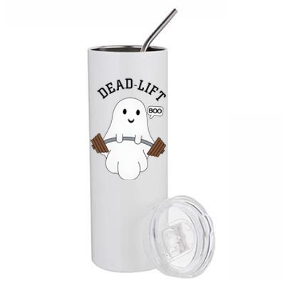 Dead Lift Ghost Halloween Funny Ghost Gym Gymer Cute Stainless Steel Tumbler