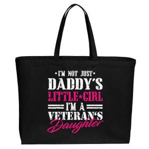 Daddys Little Girl Veteran Dad Veterans Day Gift Cotton Canvas Jumbo Tote