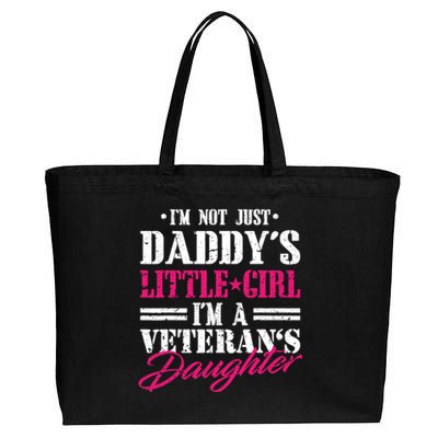 Daddys Little Girl Veteran Dad Veterans Day Gift Cotton Canvas Jumbo Tote