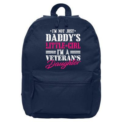 Daddys Little Girl Veteran Dad Veterans Day Gift 16 in Basic Backpack