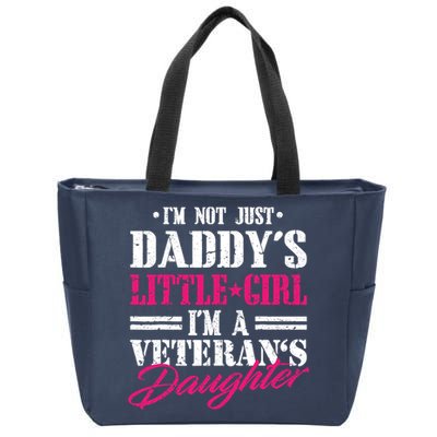 Daddys Little Girl Veteran Dad Veterans Day Gift Zip Tote Bag