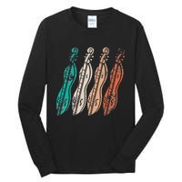 Dulcimer Lovers Guitar Vintage Retro Dulcimer Funny Tall Long Sleeve T-Shirt