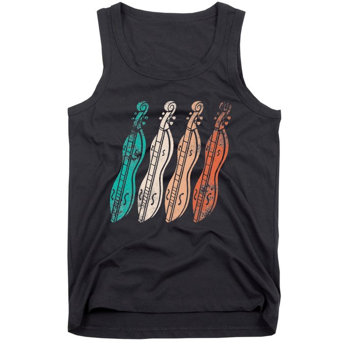 Dulcimer Lovers Guitar Vintage Retro Dulcimer Funny Tank Top