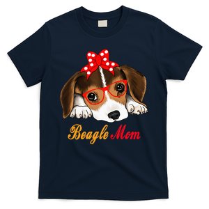 Dog Lover Gifts Bow Tie Glasses Funny Cute Beagle Mom T-Shirt