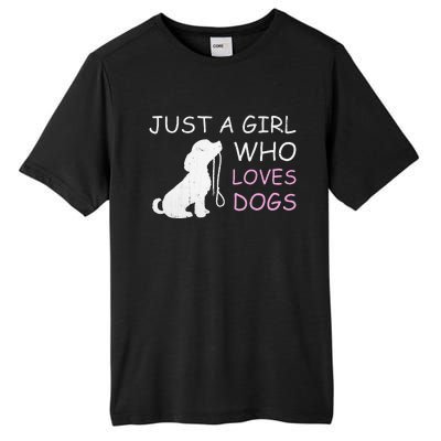 Dog Lover Gift Just A Girl Who Loves Dogs Women Tall Fusion ChromaSoft Performance T-Shirt