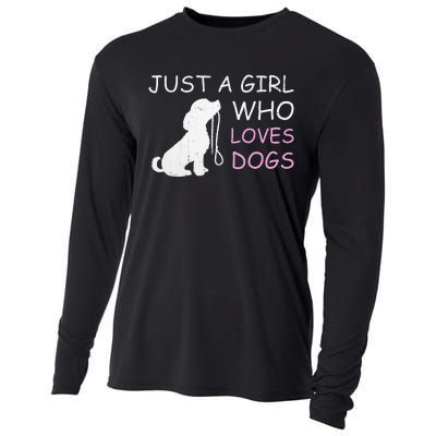 Dog Lover Gift Just A Girl Who Loves Dogs Women Cooling Performance Long Sleeve Crew