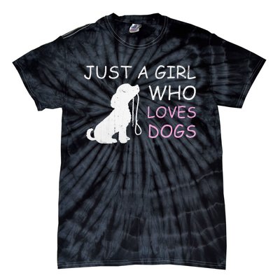 Dog Lover Gift Just A Girl Who Loves Dogs Women Tie-Dye T-Shirt