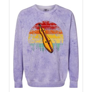 Dulcimer Lovers Guitar Retro Design Dulcimer Funny Colorblast Crewneck Sweatshirt