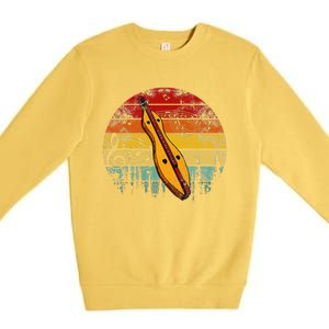 Dulcimer Lovers Guitar Retro Design Dulcimer Funny Premium Crewneck Sweatshirt