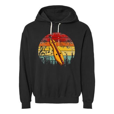 Dulcimer Lovers Guitar Retro Design Dulcimer Funny Garment-Dyed Fleece Hoodie