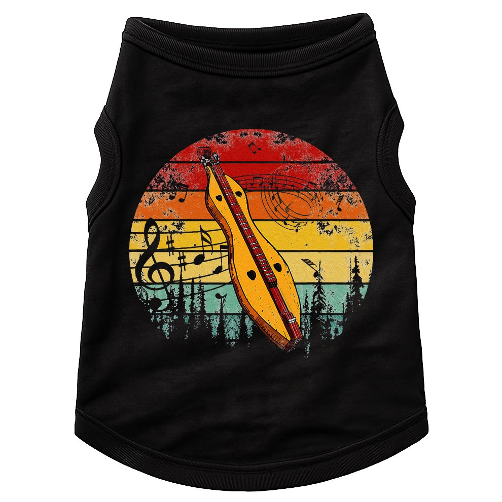 Dulcimer Lovers Guitar Retro Design Dulcimer Funny Doggie Tank
