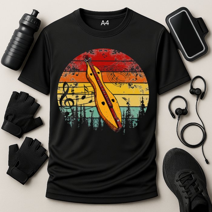 Dulcimer Lovers Guitar Retro Design Dulcimer Funny Cooling Performance Crew T-Shirt