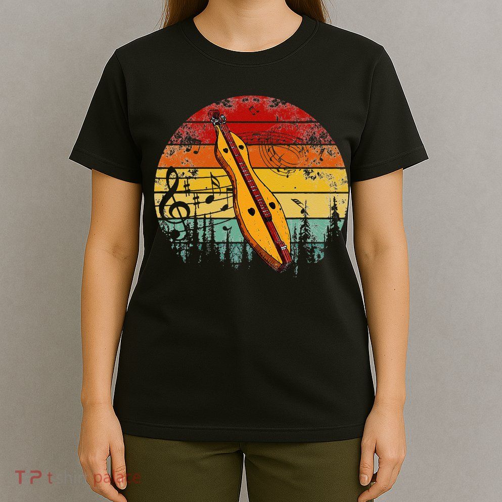 Dulcimer Lovers Guitar Retro Design Dulcimer Funny T-Shirt