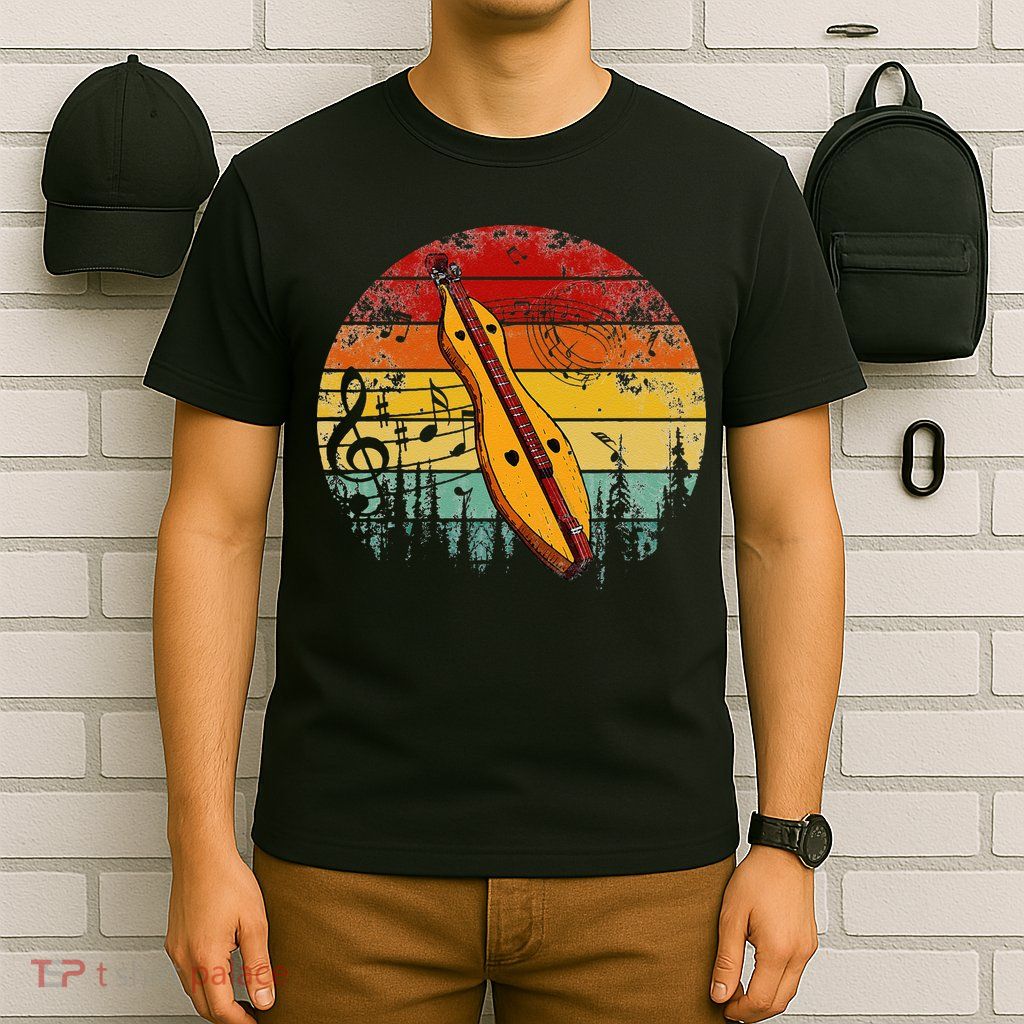 Dulcimer Lovers Guitar Retro Design Dulcimer Funny T-Shirt