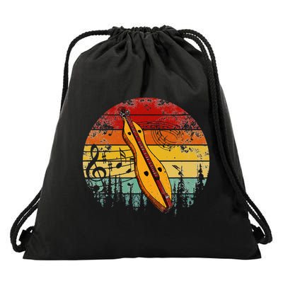 Dulcimer Lovers Guitar Retro Design Dulcimer Funny Drawstring Bag