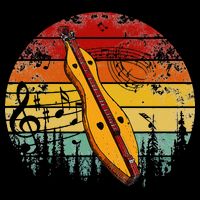 Dulcimer Lovers Guitar Retro Design Dulcimer Funny Drawstring Bag