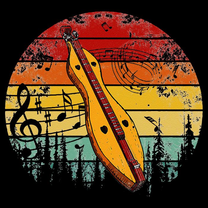 Dulcimer Lovers Guitar Retro Design Dulcimer Funny Drawstring Bag