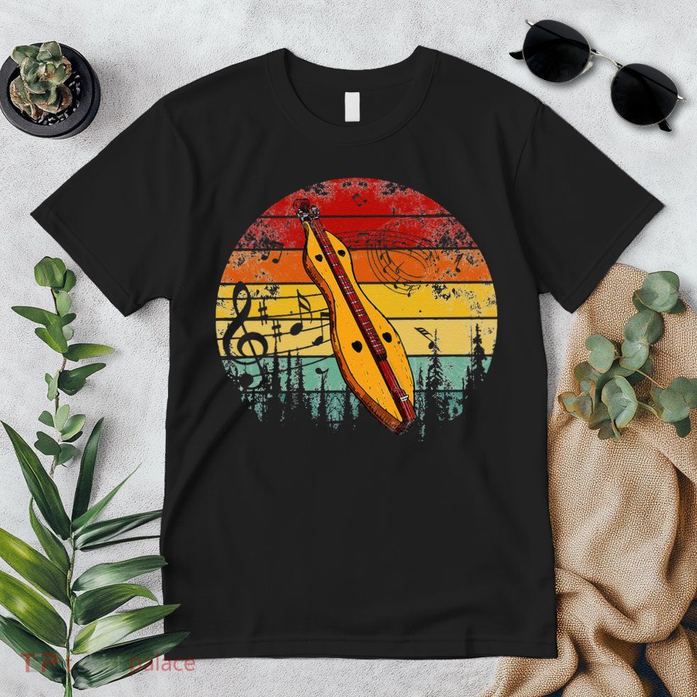 Dulcimer Lovers Guitar Retro Design Dulcimer Funny Premium T-Shirt