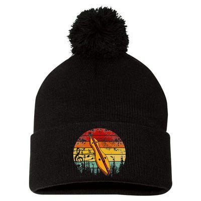 Dulcimer Lovers Guitar Retro Design Dulcimer Funny Pom Pom 12in Knit Beanie