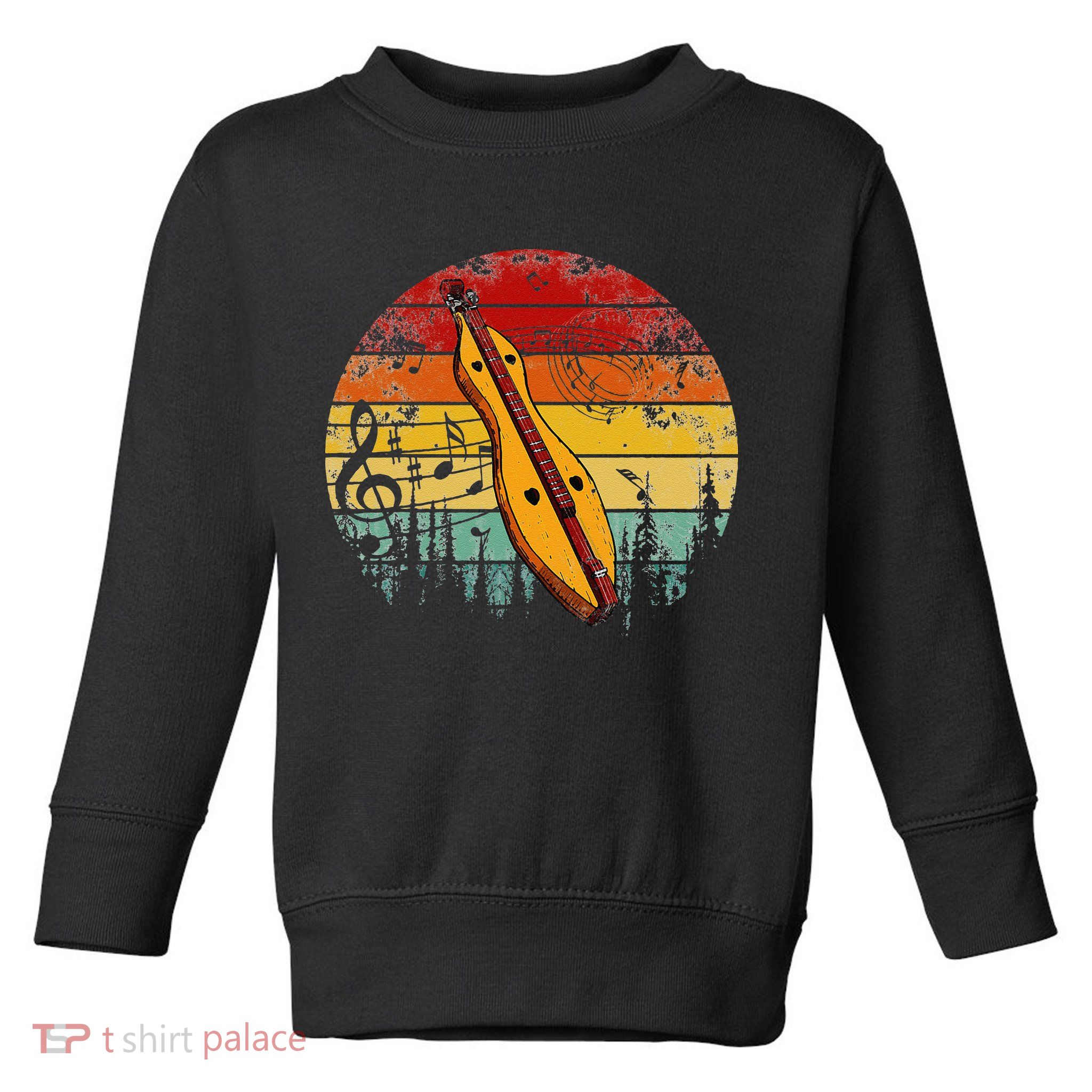Dulcimer Lovers Guitar Retro Design Dulcimer Funny Toddler Sweatshirt