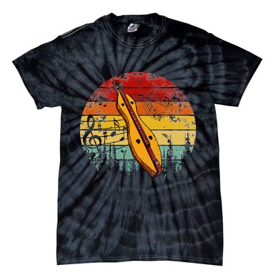 Dulcimer Lovers Guitar Retro Design Dulcimer Funny Tie-Dye T-Shirt