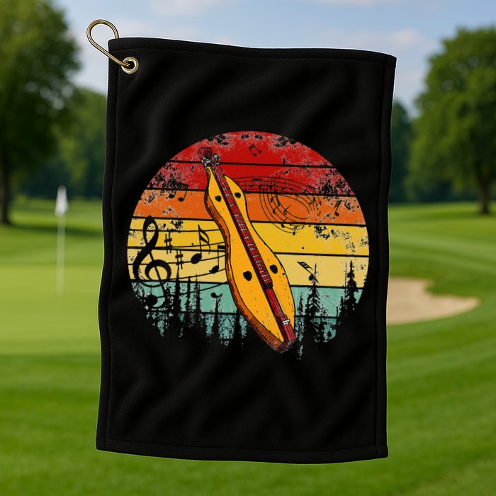 Dulcimer Lovers Guitar Retro Design Dulcimer Funny Golf Towel