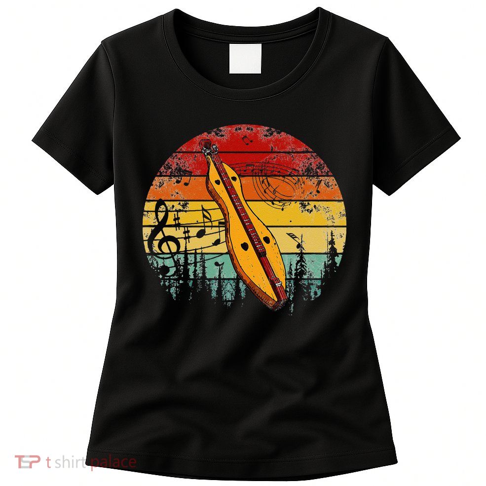 Dulcimer Lovers Guitar Retro Design Dulcimer Funny Womens T-Shirt