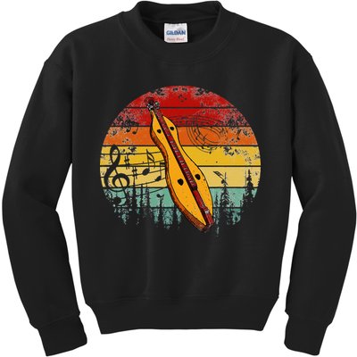 Dulcimer Lovers Guitar Retro Design Dulcimer Funny Kids Sweatshirt
